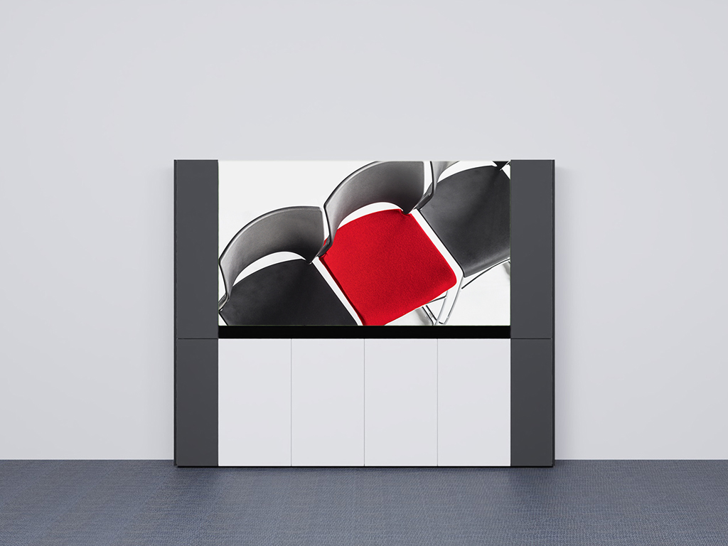 Media wall led.wall - 4-gang version with side speaker cabinets